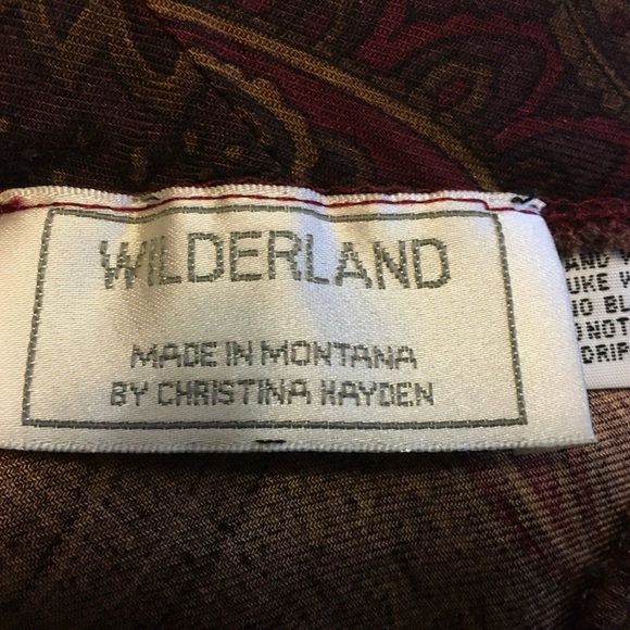 Brown paisley Wilderland (made in Montana) flared rayon skirt - Picture 7 of 10